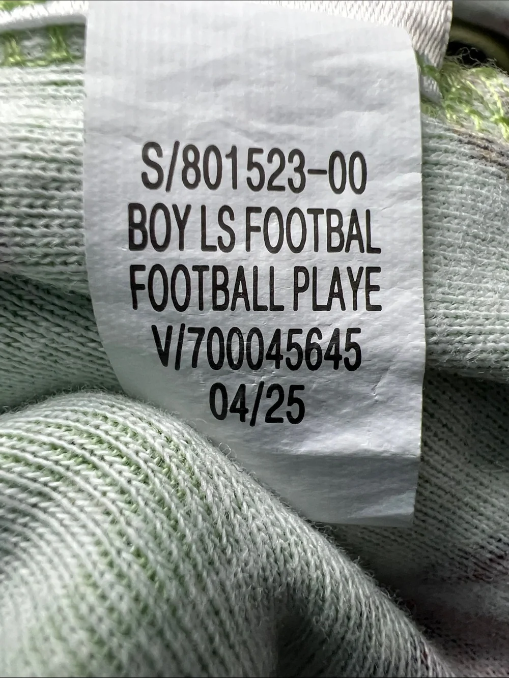 Old Navy | 100% Cotton Green Football-Print Long-Sleeve Baby Bodysuit Sz 6-12M